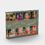 We Love You Grandpa 8 Photo Grid Sage Green Acrylic Award<br><div class="desc">Modern and minimal photo block to gift your grandpa featuring typography font that says "we love you grandpa" with 8 square pictures. Perfect for a father's day or birthday gift. Color is sage green.</div>