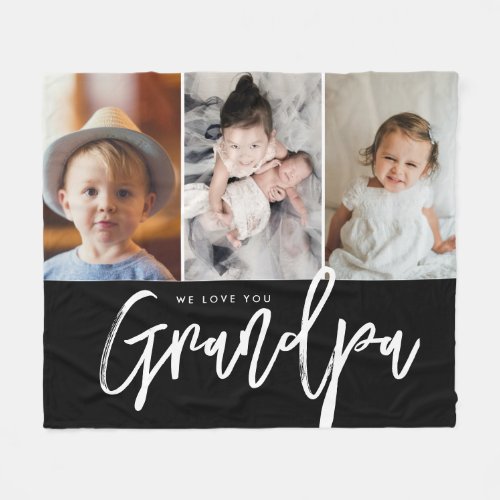 We love you Grandpa Grandchildren photos Fleece Blanket