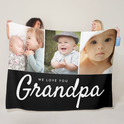 We love you Grandpa Grandchildren photos Fleece Blanket