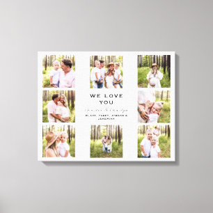 We love You Grandpa & Grandma Photo Collage Canvas