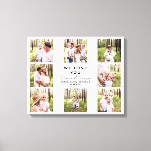 We love You Grandpa  Grandma Photo Collage Canvas