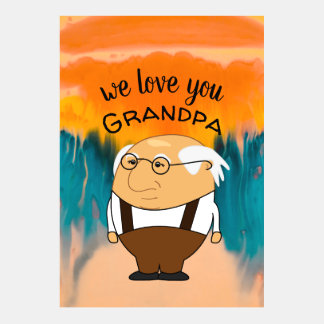 We Love You Grandpa Illustration Father's Day Card