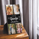We Love You Grandpa Modern Photo Collage Plaque<br><div class="desc">The Grandpa We Love You Heart Modern Photo Collage Plaque is a touching and personalized gift that showcases your love for your grandfather. This beautifully designed plaque features a heart-shaped photo collage, allowing you to add your favorite family pictures in a modern and stylish layout. The heartfelt "We Love You,...</div>
