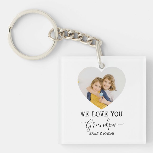 We Love You Grandpa |  Personalized Keychain (Front)