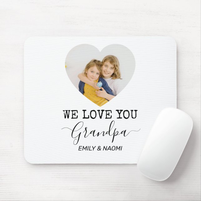 We Love You Grandpa | Personalized Mouse Pad (With Mouse)