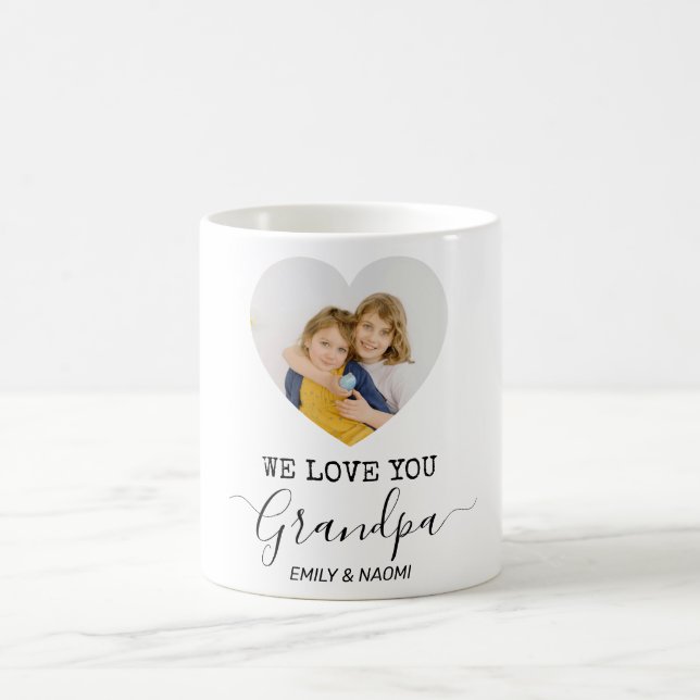 We Love You Grandpa | Personalized Mug Heart Photo (Center)