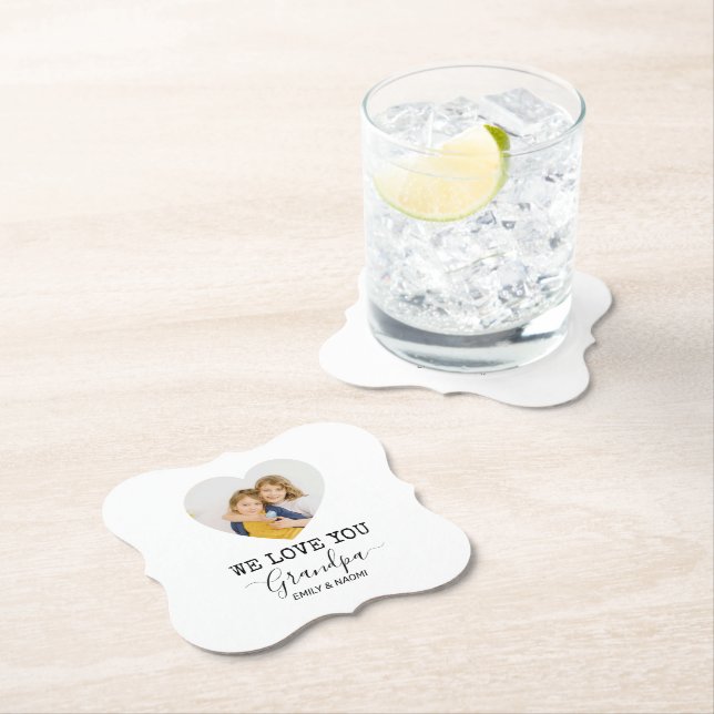 We Love You Grandpa |  Personalized Paper Coaster (Insitu)