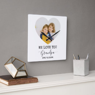 We Love You Grandpa Personalized Wall Clock