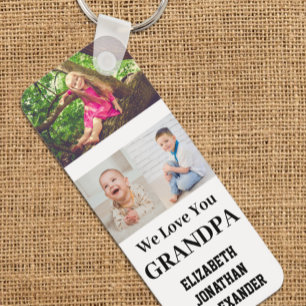 We Love You Grandpa Photo Collage Keychain