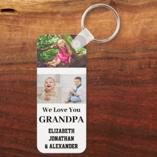 We Love You Grandpa Photo Collage Keychain