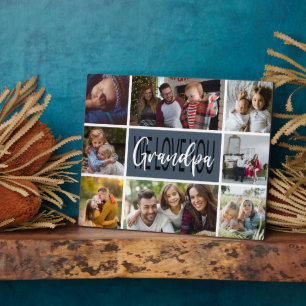 We Love You Grandpa Photo Collage Plaque