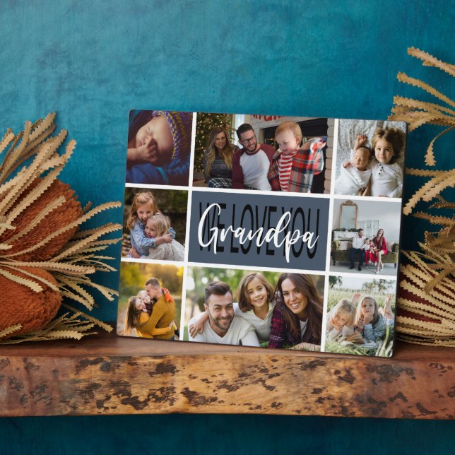 We Love You Grandpa Photo Collage Plaque (Side)