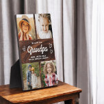We Love You Grandpa Rustic Wood Photo Collage Plaque<br><div class="desc">The Grandpa We Love You Heart Modern Photo Collage Plaque is a touching and personalized gift that showcases your love for your grandfather. This beautifully designed plaque features a heart-shaped photo collage, allowing you to add your favorite family pictures in a modern and stylish layout. The heartfelt "We Love You,...</div>
