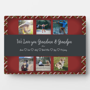 We Love You, Grandparents Custom 6 Photo Grid Plaque