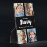 We Love You Granny Family Keepsake Photo Collage  Plaque<br><div class="desc">Create a special keepsake gift with your favorite family photographs. This modern photo collage includes 4 precious pictures of her grandchildren. All of the text is editable. Yes, it's the perfect gift for Mother's day, but any grandmother would also treasure receiving this on her birthday or as a Christmas gift....</div>