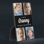 We Love You Granny Family Keepsake Photo Collage  Plaque<br><div class="desc">Create a special keepsake gift with your favorite family photographs. This modern photo collage includes 4 precious pictures of her grandchildren. All of the text is editable. Yes, it's the perfect gift for Mother's day, but any grandmother would also treasure receiving this on her birthday or as a Christmas gift....</div>