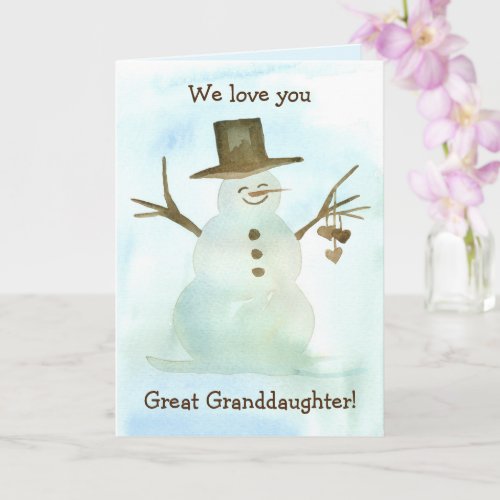 We Love You Great Granddaughter Merry Christmas Card