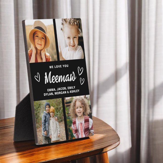 We Love You Meemaw Family Modern Photo Collage Plaque (Creator Uploaded)