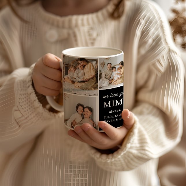 We Love You Mimi Elegant Modern 9 Photo Coffee Mug (Creator Uploaded)