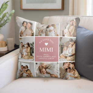 We Love You Mimi Personalized Photo Throw Pillow