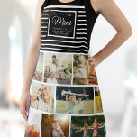 WE LOVE YOU MIMI  Photo Collage Modern Chic Apron<br><div class="desc">We love you Mimi! Perfect gift for Mother's Day,  Birthday,  or the Holidays: A modern,  sweet apron customized with ten of your personal favorite photos as well as a message,  names for the best grandmother ever. This is the dusty black and white striped version.</div>