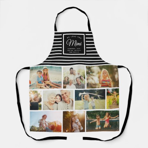 WE LOVE YOU MIMI  Photo Collage Modern Chic Apron