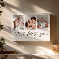 We Love You Modern Heart Script Photo Collage