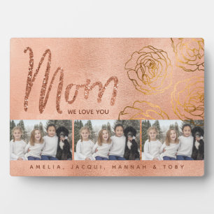 We Love You Mom 3 Photo Plaque