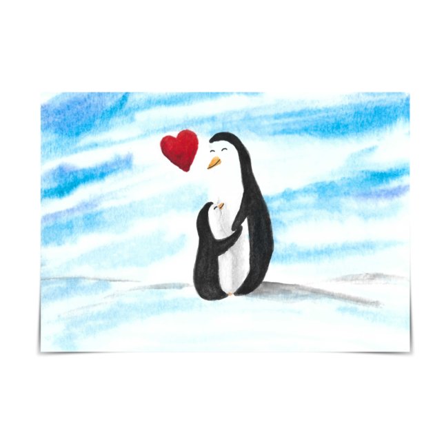 "We Love You" Mom & Baby Penguin Adoption Day Card (Creator Uploaded)