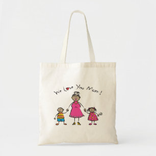 We Love You Mom Cartoon Family Happy Mother's Day Tote Bag