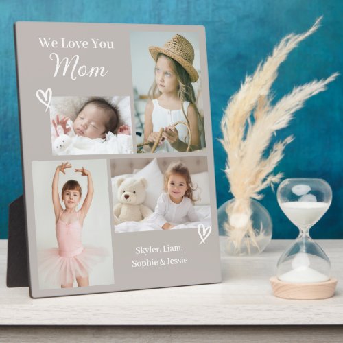 We Love You Mom Childrens Photo Collage Plaque