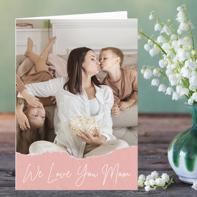 We Love You Mom Custom Photo Mother's Day Holiday Card (Creator Uploaded)
