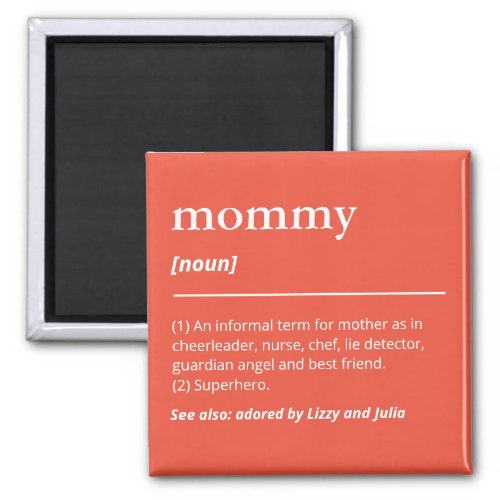We love you mom defintion modern funny red magnet