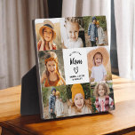 We Love You Mom Family Modern Photo Collage Plaque<br><div class="desc">The We Love You Mom Family Modern Photo Collage Plaque is a heartfelt keepsake that celebrates the special bond between a mother and her family. Featuring a customizable design, this plaque allows you to upload your favorite family photos and arrange them into a beautiful collage. The sleek, modern layout is...</div>