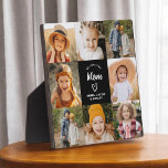 We Love You Mom Family Modern Photo Collage Plaque<br><div class="desc">The We Love You Mom Family Modern Photo Collage Plaque is a heartfelt keepsake that celebrates the special bond between a mother and her family. Featuring a customizable design, this plaque allows you to upload your favorite family photos and arrange them into a beautiful collage. The sleek, modern layout is...</div>