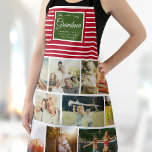 WE LOVE YOU MOM Family Photo Collage Christmas Apron<br><div class="desc">Perfect gift for Mother's Day,  Birthday,  or the Holidays: A modern,  sweet apron customized with ten of your personal favorite photos as well as a message,  names for the best mom ever. This is the Christmas Holiday red and green version.</div>
