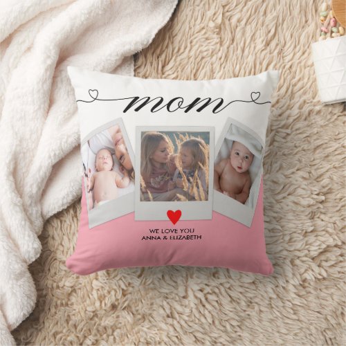 We Love You MOM Gifts Personalized Custom Modern  Throw Pillow
