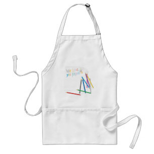 We Love You Mom Hand-Drawn Crayon Art Adult Apron