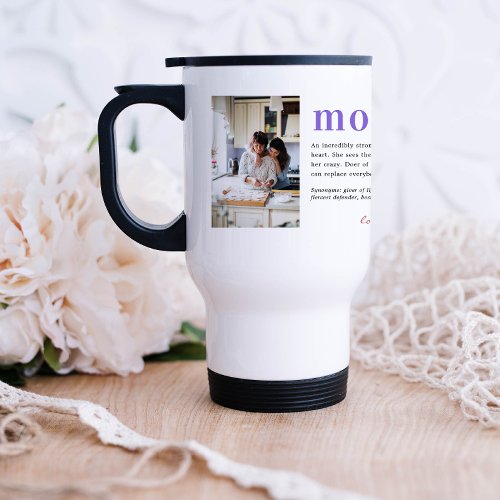 We Love You Mom  Modern 2 Photo Collage Travel Mug