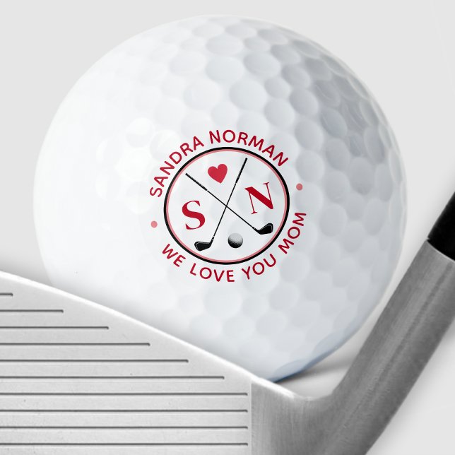 We Love You Mom Monogrammed Golf Balls (Creator Uploaded)