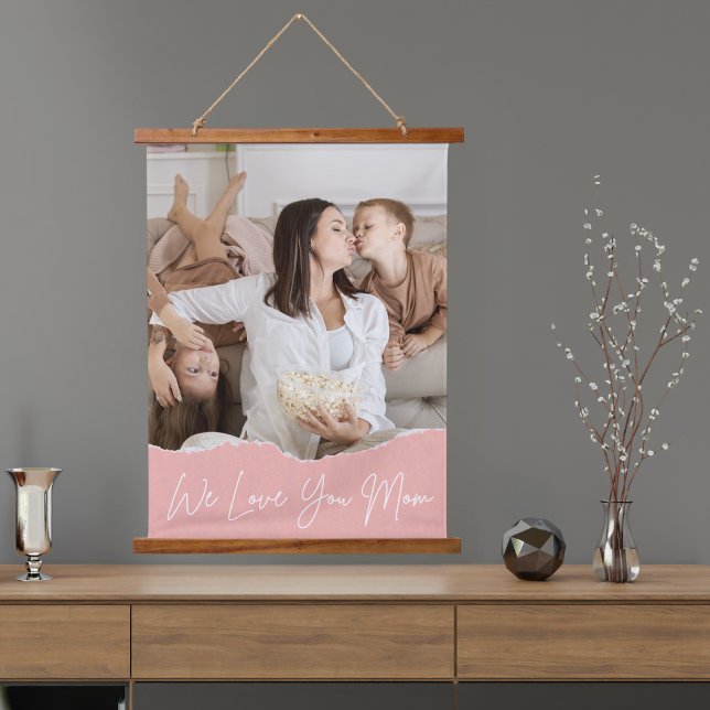 We Love You Mom Mother's Day Custom Photo Hanging Tapestry (Creator Uploaded)