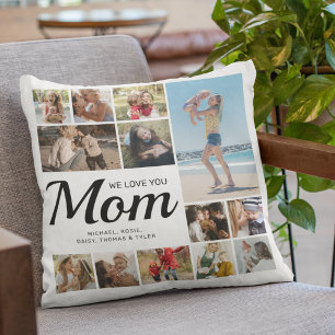 We Love You Mom Multi-Photo Throw Pillow