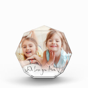 We Love You Mom Names Script Heart Photo Overlay Block