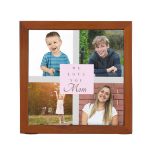 We Love You Mom Photo Collage Desk Organizer