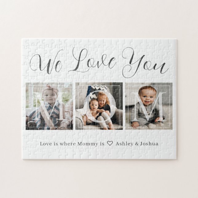We Love You Mom Photo Collage Jigsaw Puzzle (Horizontal)