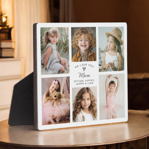 We Love You Mom Photo Collage Keepsake Plaque