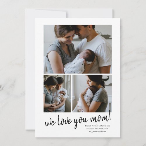 we love you mom photo Mothers Day card