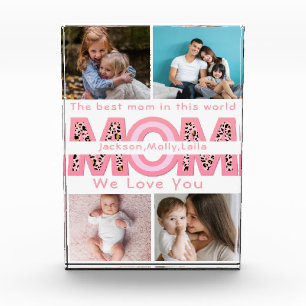 We Love You Mom Pink Minimalist 6 Photo collage