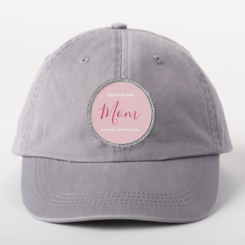 We Love You Mom Pink Minimalist  Patch