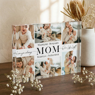 We Love You Mom Simple Mother Collage Keepsake Photo Block